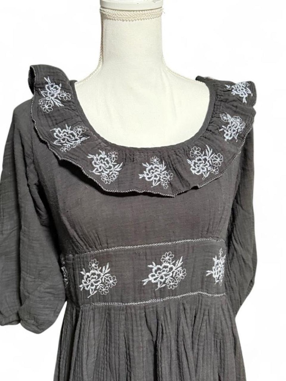 Free People Lovers Lane Maxi Dress Prairie Boho Ruffle Cotton Flowy XL - Picture 2 of 7